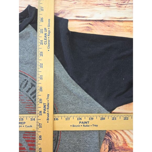 Cinch Modern Fit Mens Shirt Medium Gray-Black Raglan Baseball Tee - Picture 8 of 8